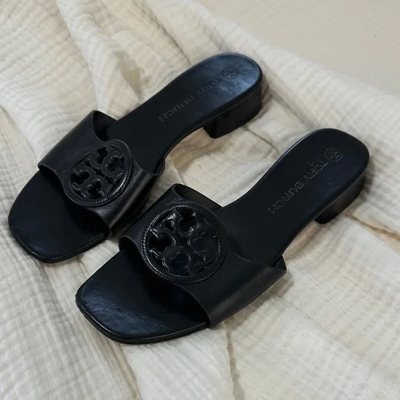 Tory Burch Black Logo Slide Sandals - Picture 5 of 5